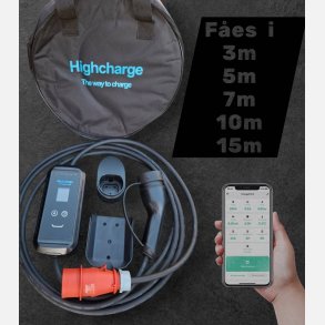 Highcharge lader m. app ip66 og ip 67 stik m. ac 30ma DC 6ma