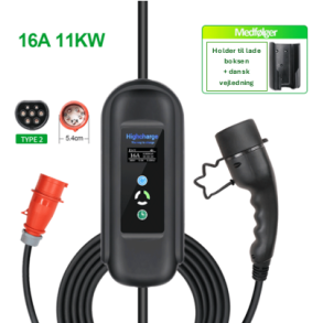 HighCharge Type 2 11kw ip54 inkl. holder til ladeboks