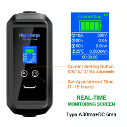 Highcharge lader m. app ip66 og ip 67 stik m. ac 30ma DC 6ma