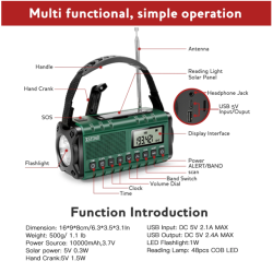 XSY340 Ndradio - army grn eller Sort